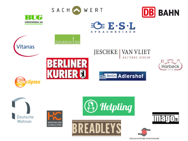 Große Vielfalt unserer Kunden die mit uns verteilt hatten