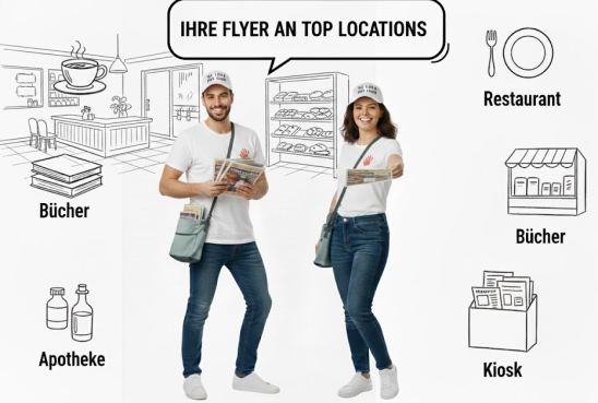 Flyerauslage in TOP- Locations die start frequentiert sind